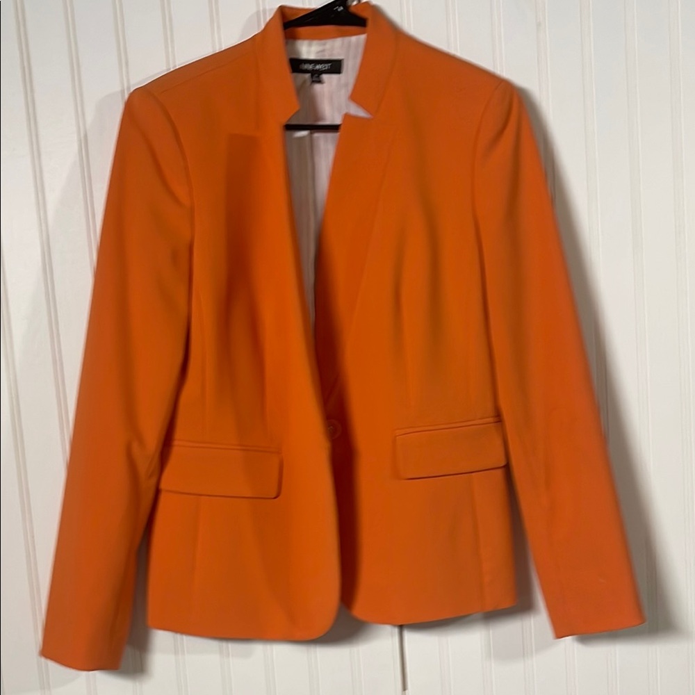 The Limited Orange Blazer Tailored Suit Jacket